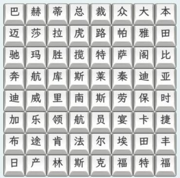 《文字找茬大师》汽车品牌4通关攻略